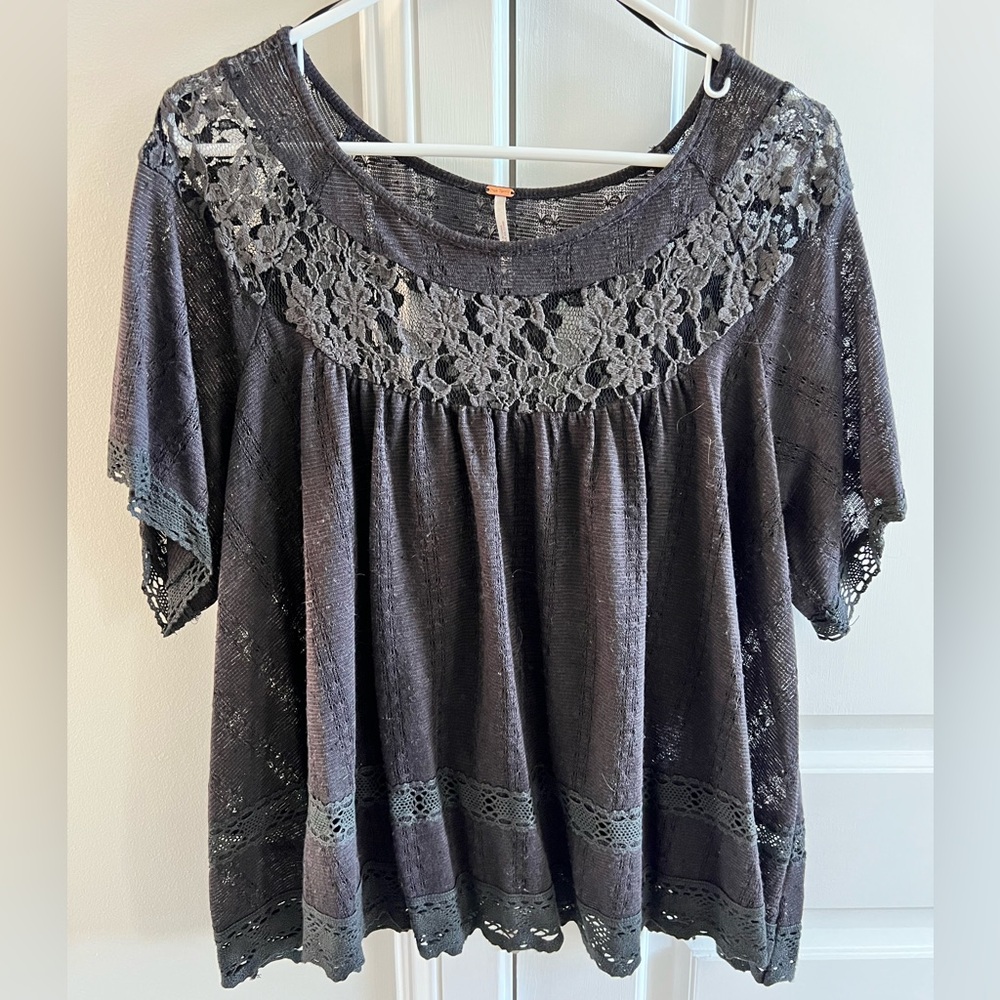 Free People Oversized Lace Tunic- Gently Worn Small